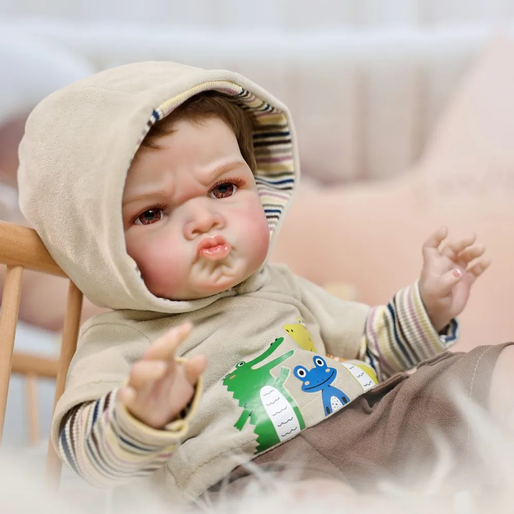 22 Zoll große, lebensechte Reborn-Babypuppe, pädagogisches Spielhaus-Spielzeug, Geschenk für Kinder