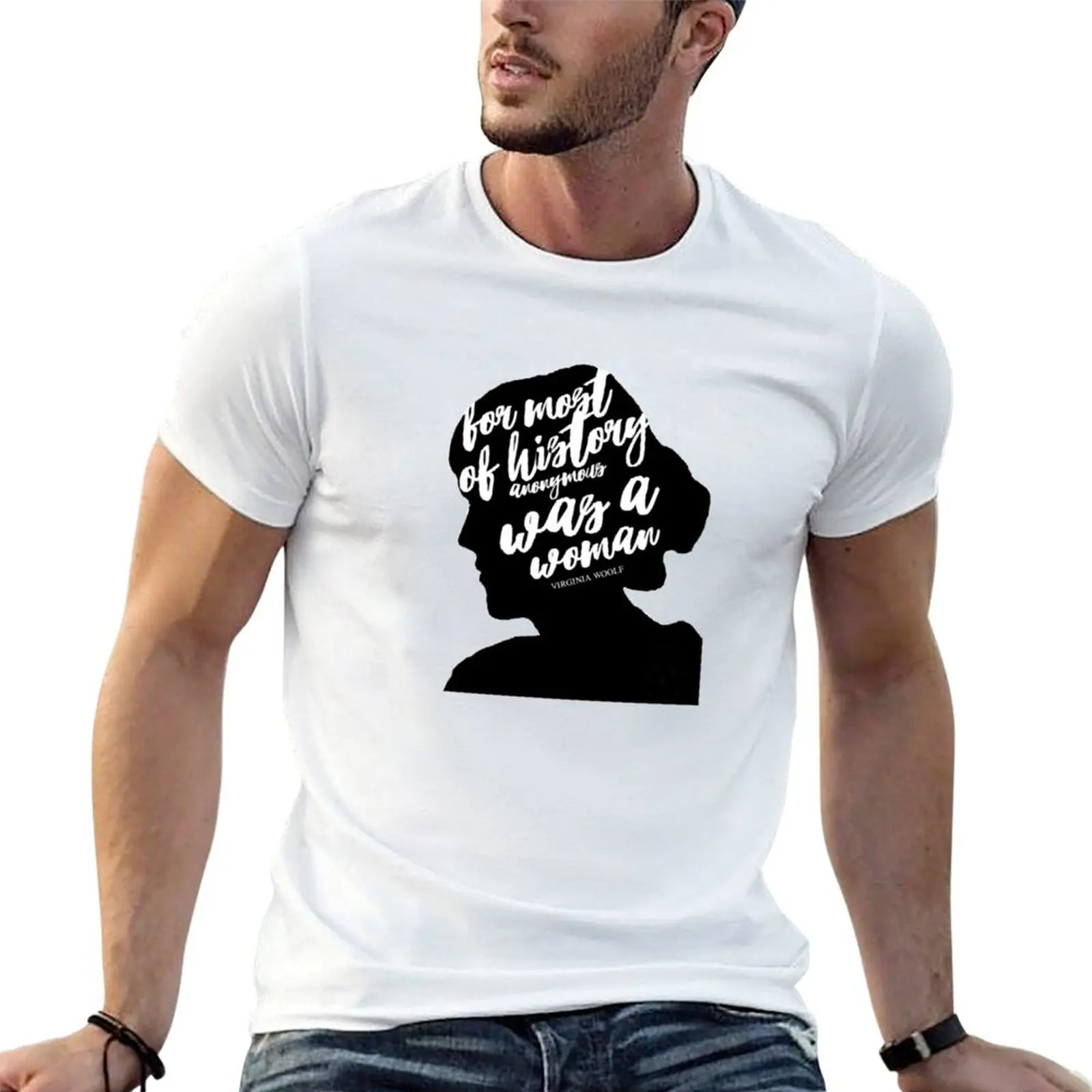 

Virginia Woolf - silueta Camiseta T-Shirt anime tshirt man t shirts for men casual T-Shirt
