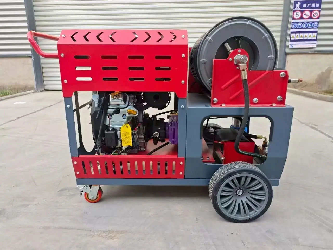 Professional 200Bar Electric Sewer Jetting Machine, Multifunctional Water Washing Dredging Equipment for Drain Pipeline Cleaning