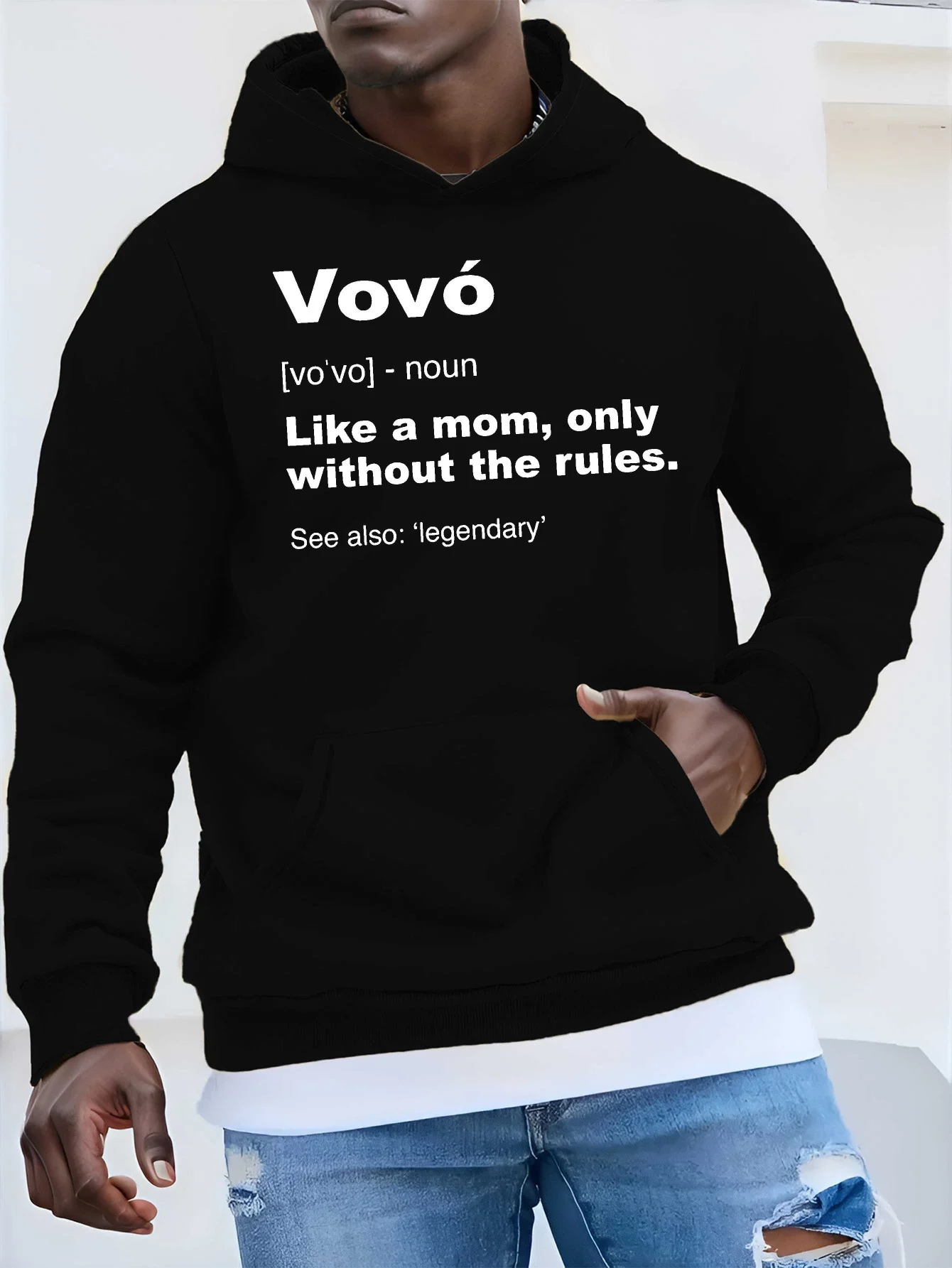 

Funny-textured Christmas gift, loose-fitting hooded sweatshirt - Funny-textured printed pullover hooded shirt, casual