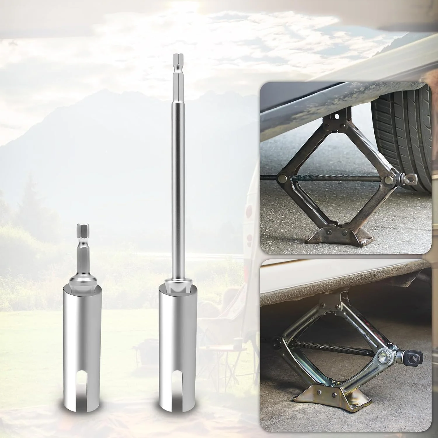 2-個ステンレス鋼シザードリルアダプタービット-rv-トレーラー-c-タイプスタビライザーキャンプ電動工具アクセサリー用