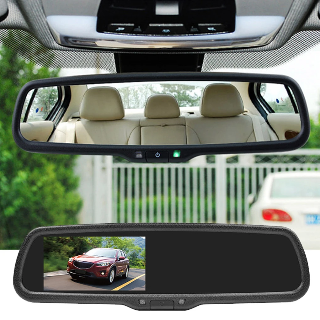 Car 4.3-inch Reversing Image Rearview Mirror LCD Display Punch Reversing Camera AHD High Definition High Brightness