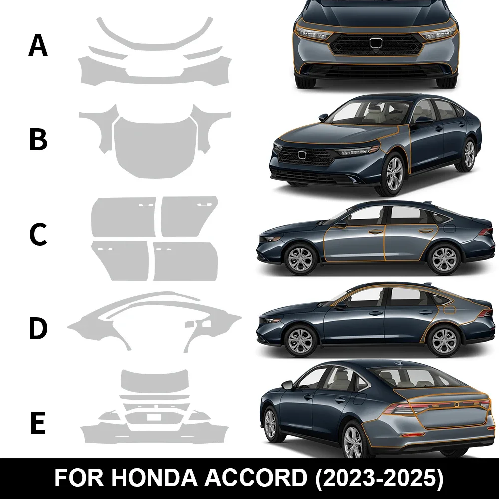 

8.5MIL TPU Car Paint Protection Film For Honda Accord 2023 2024 2025 Pre-Cut PPF Kit Clear Anti Scratch Accessories