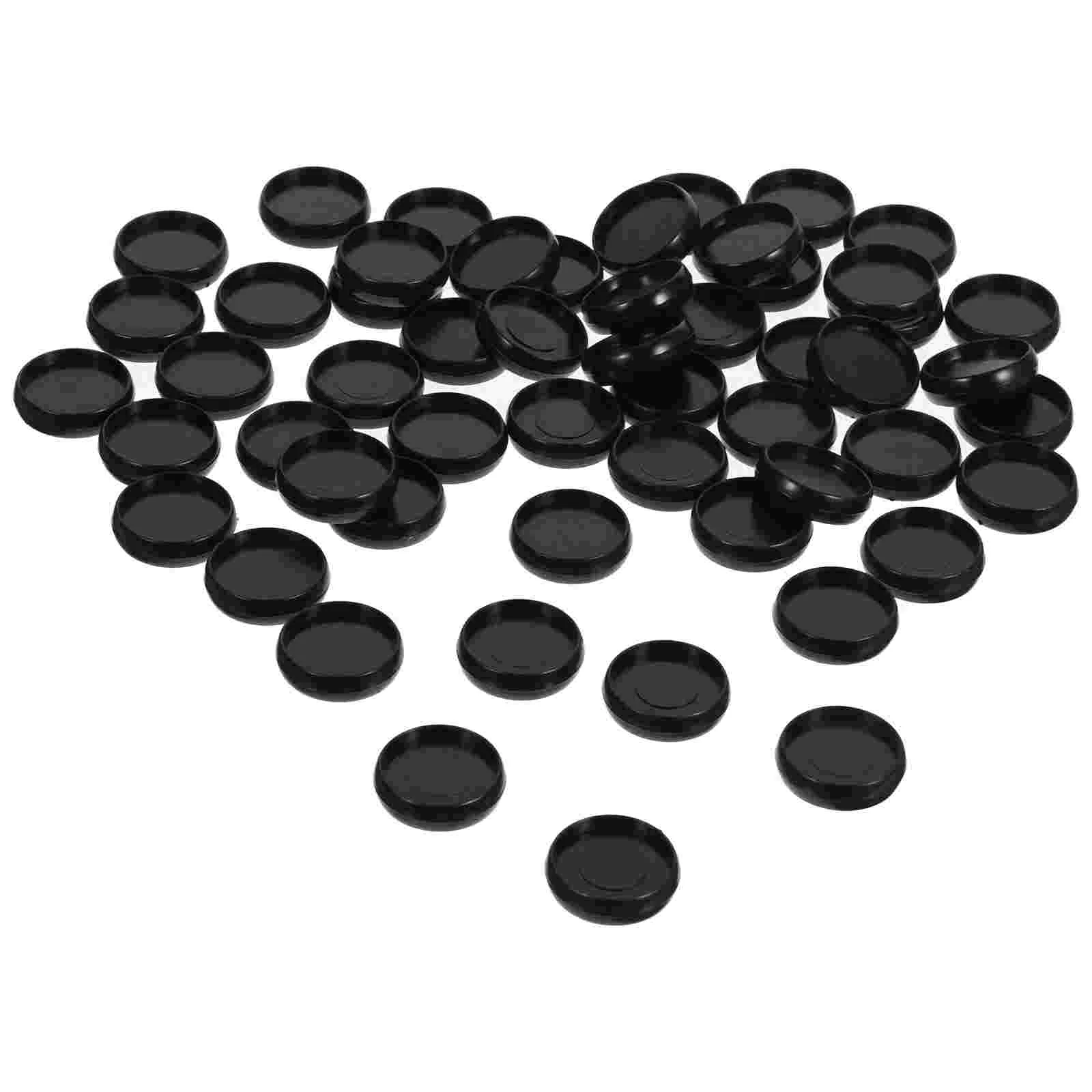 55 Pcs The Notebook Loose-leaf Button Round Binder Disc Binding CD Discs Planners Black Tiny Rings