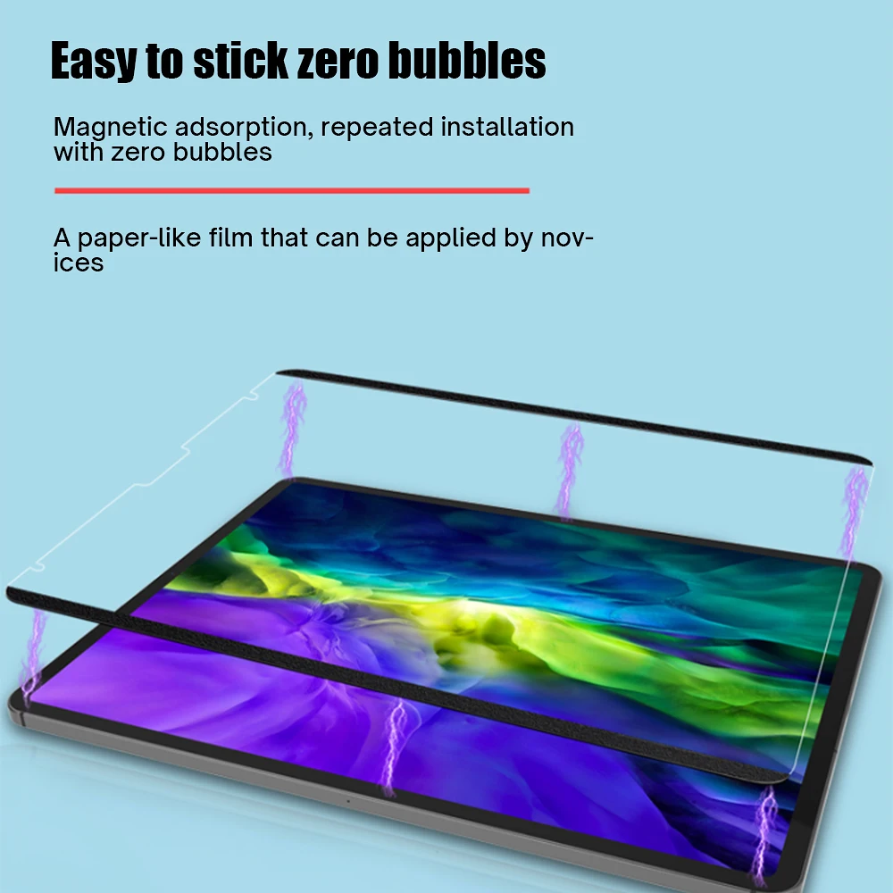 Screen Protector Film Magnetic Paper Texture Film Removable Low Reflective for Ipad Pro 11 Air 4 10.9 9th Generation