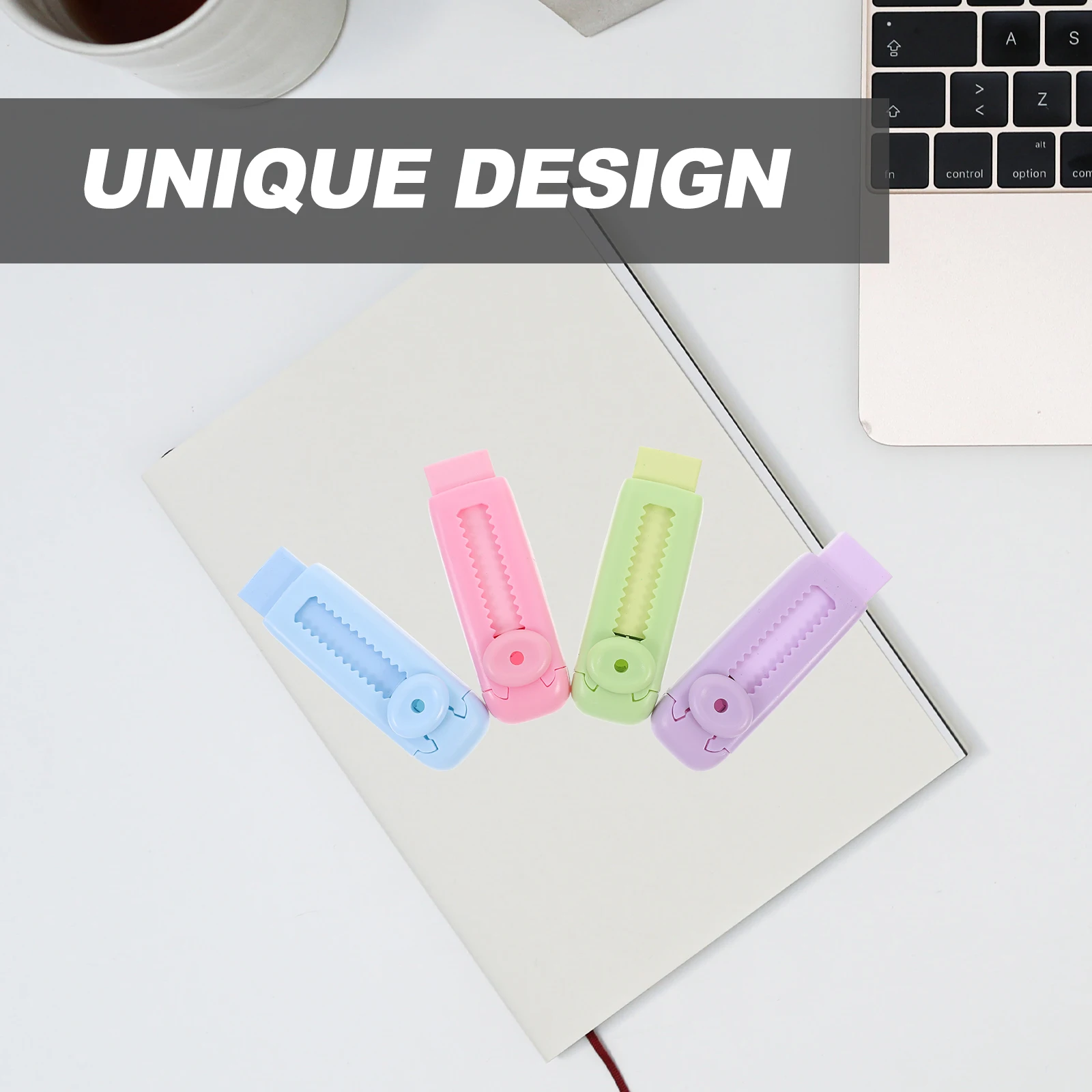 8 قطعة محايات قابلة للسحب محايات أثرية منزلقة للطلاب امتحان المدرسة استخدام صغير متعدد الاستخدام ممحاة الشريحة المطاط ل