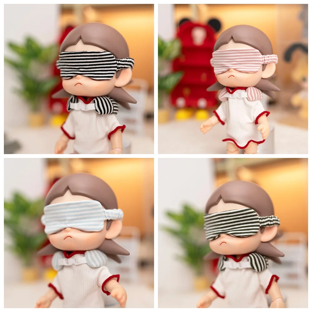 

For 20cm Zsiga 1/8 BJD Doll Clothes Accessories Travel Striped Eye Mask U-shaped Pillow Best Handmade Gift