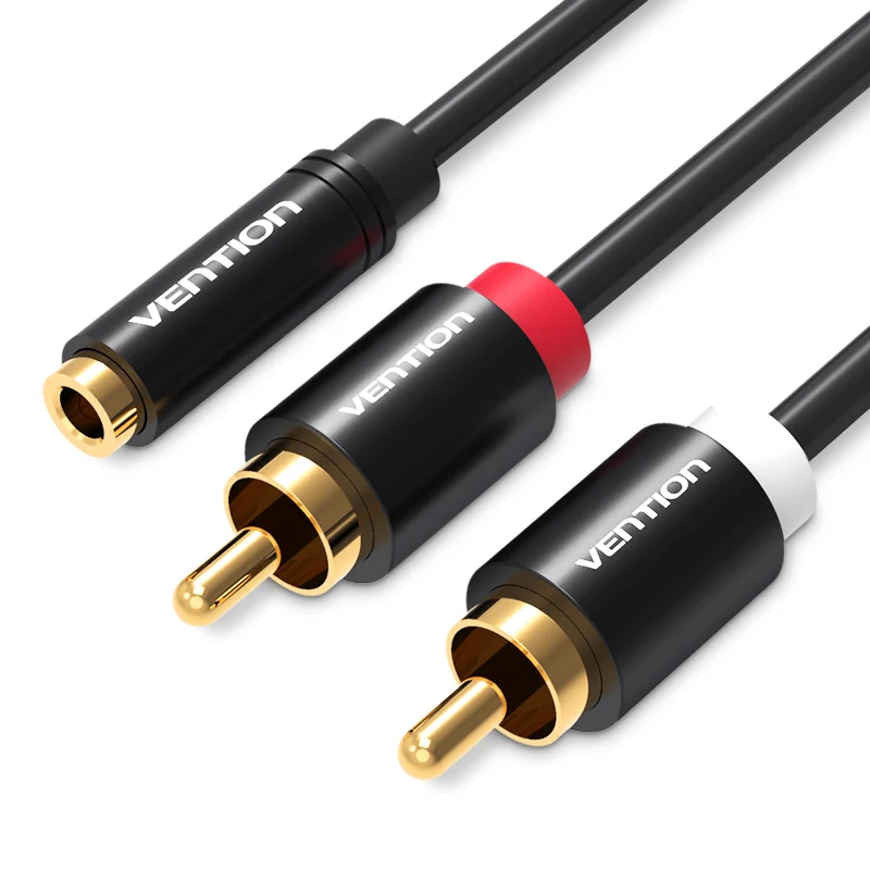 Vention Jack 3.5mm Female naar 2RCA Male Audio Adapter Kabel voor Versterker TV Home Theater Laptop Jack 3.5mm Audio Adapter Kabel