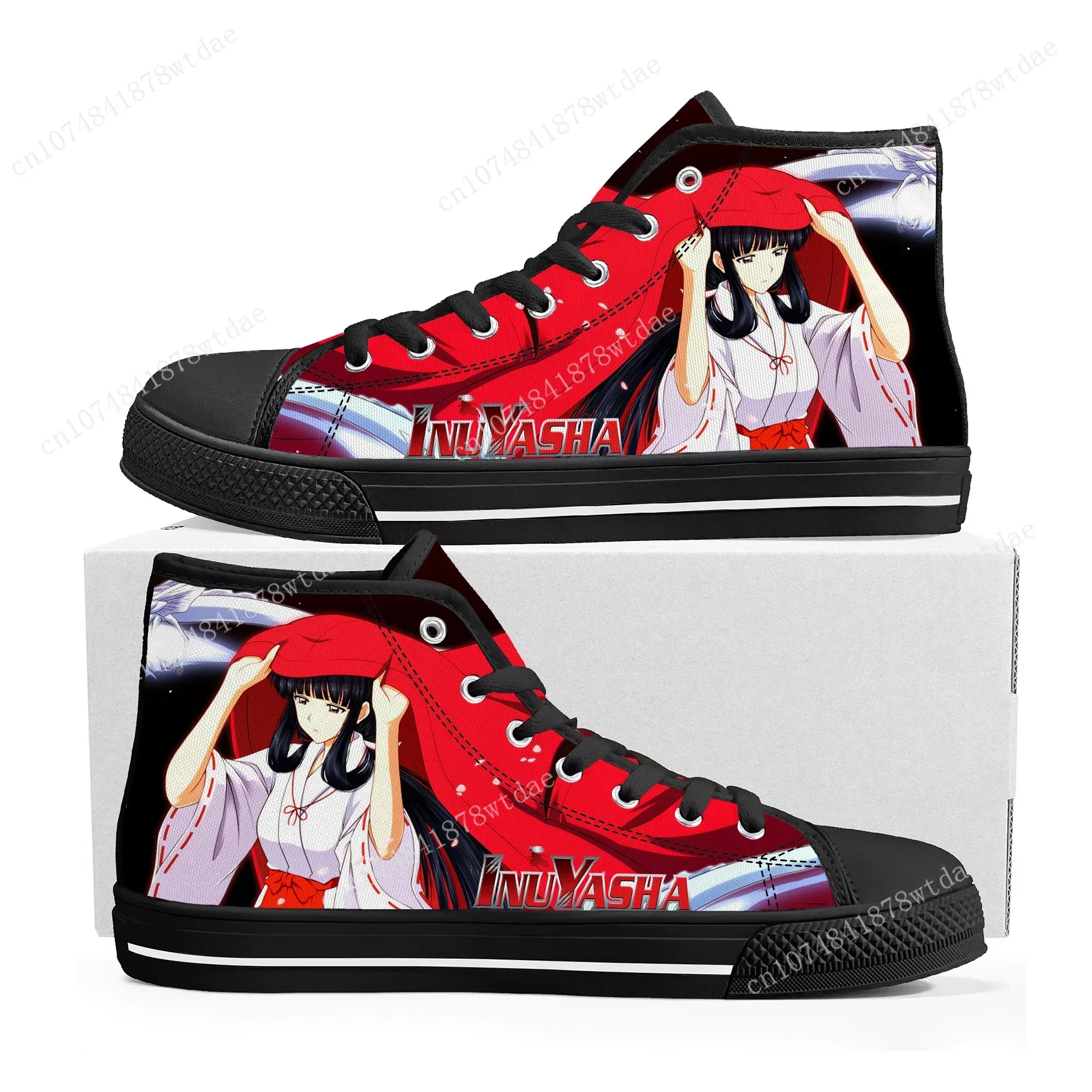 Kikyo High Top Sneakers Mens Womens Teenager Inuyasha High Quality Canvas Sneaker Anime Cartoon Manga Casual Custom Made Shoes