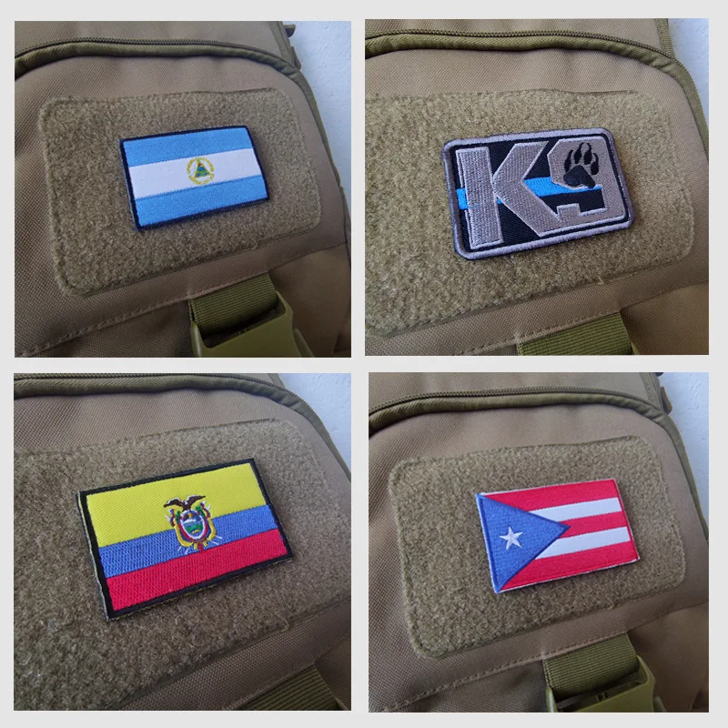 World europe africa countries flags Patch Badges Hook Loop United Arab Emirates Bahrain Kuwait Lebanon Armband Stick on Backpack