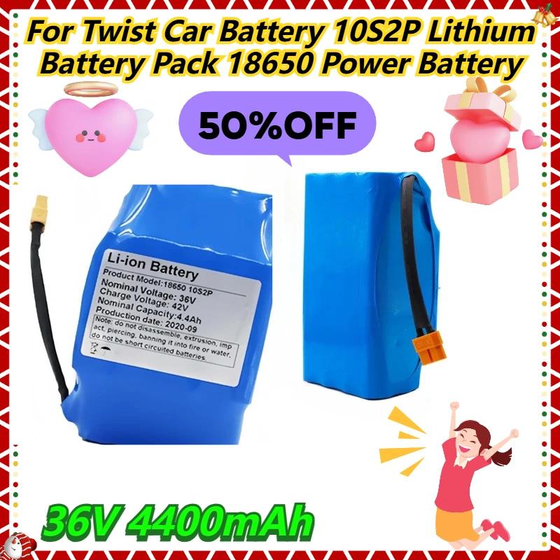 

36V 4400mAh For Twist Car Battery 10S2P Lithium Battery Pack 18650 Power Battery