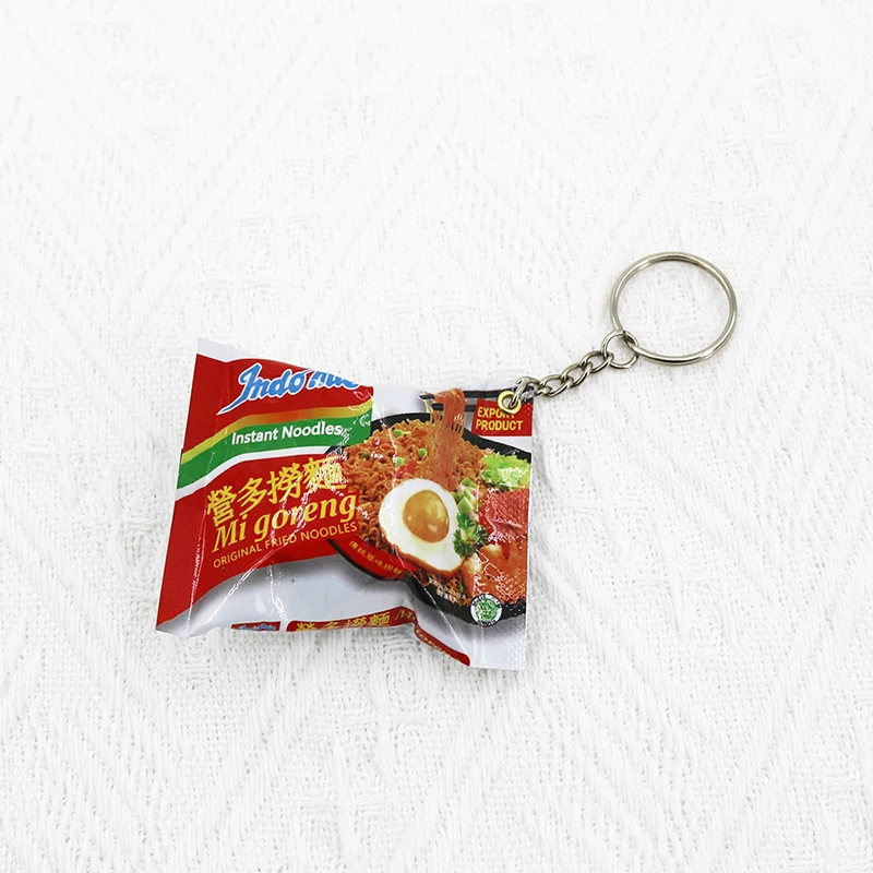 Nuevo 1 unidad de fideos de pavo coreano, café blanco y colgante Duo Lo Mein, regalo, comida japonesa simulada, juego, bolsa de aperitivos, llavero