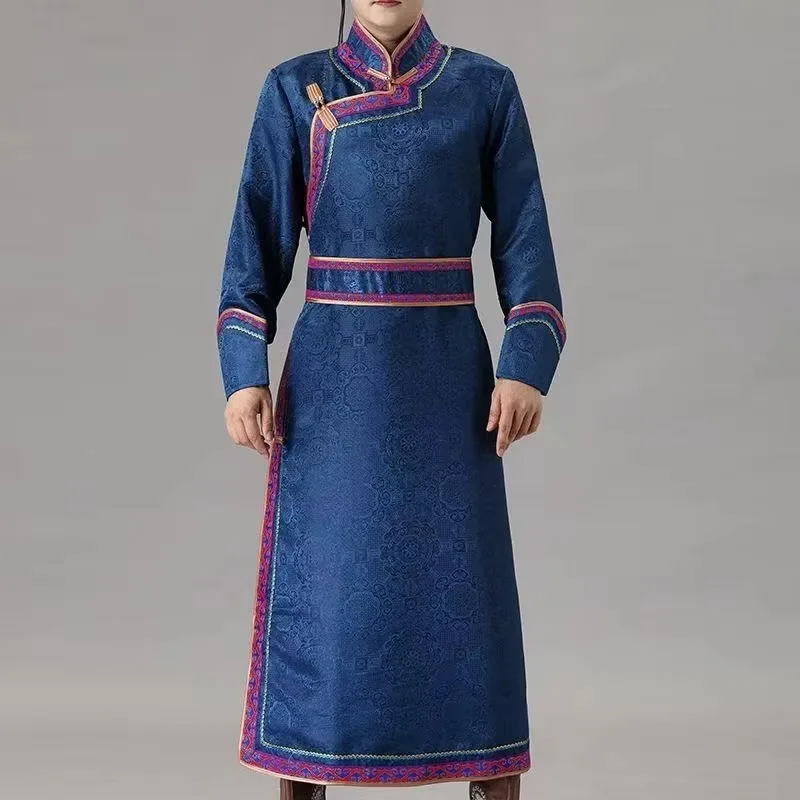 Men's New Classic Mongolian Clothing Traditional Ethnic Minority Grassland Robe Costume Cultural Dance Performance Hanfu Clothes