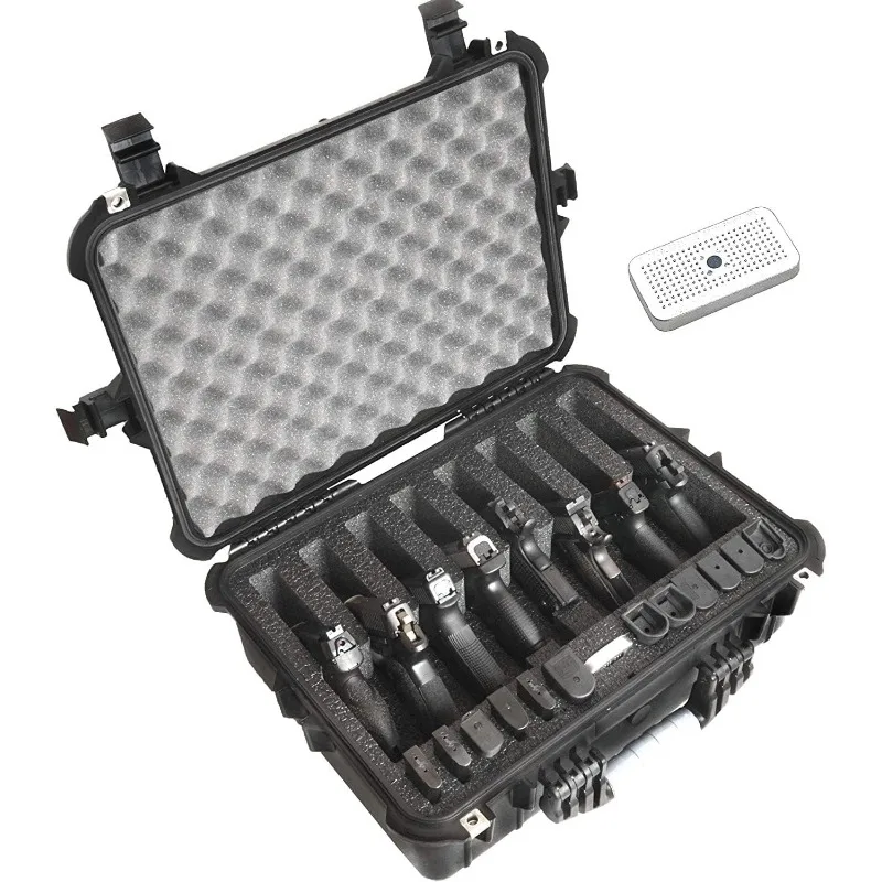 

Club 8 Pistol and 12 Magazine Pre-Cut Heavy Duty Waterproof Case with Included Silica Gel Canister to Help Prevent Gun Rust