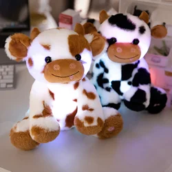 Soft LED Plush Cow Lighting Up Stuffed Animal Diary Cattle Floppy Night Light Glow In The Dark Birthday Festival For Kids Girls