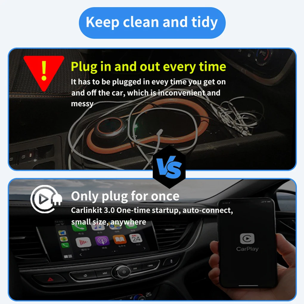 Adattatore Wireless CarPlay Smart CarPlay Box IOS cablato a Wireless Car Play Display Plug & Play Bluetooth WiFi Connect Auto