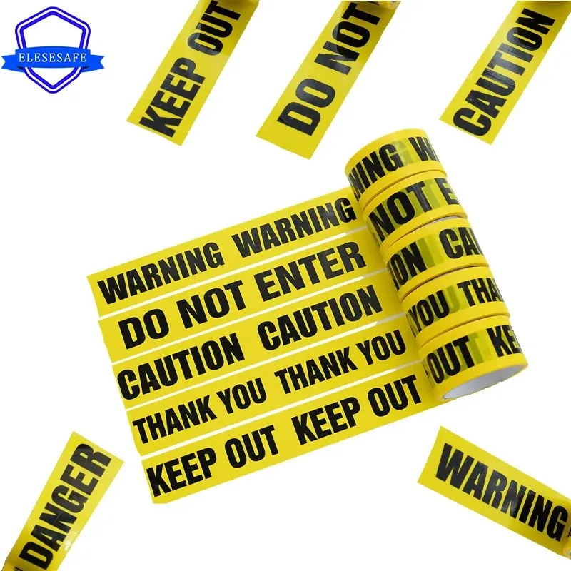 

1/Roll 48mmx25m Yellow Warning Caution Keep Barrier Safety Out Sign For Store WareSticker house Reminder Factory School