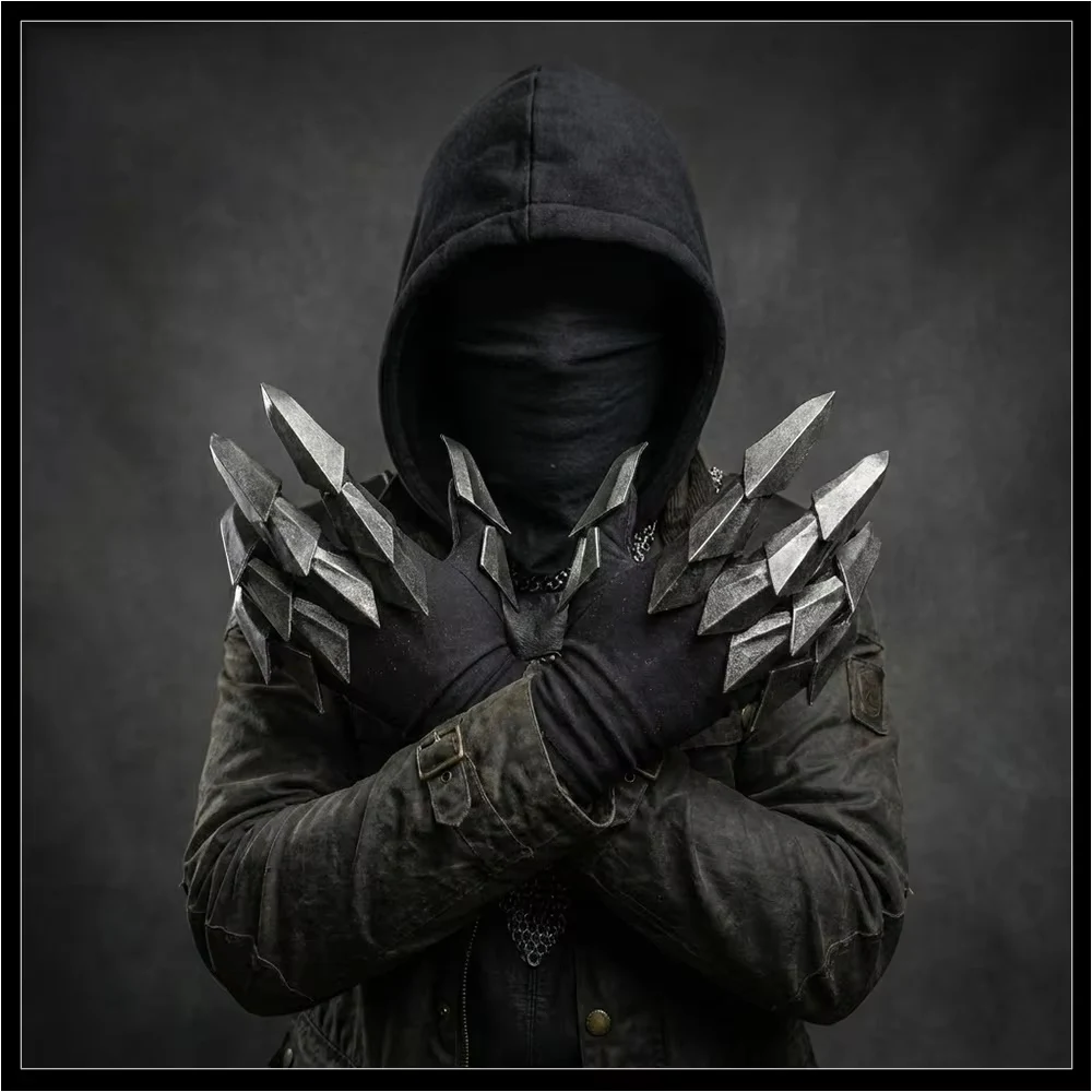 Breathable Tactical Knight Gloves, 3D Printed Movable Mechanical Armor, Dark Knight Photography Props, Halloween Cosplay.