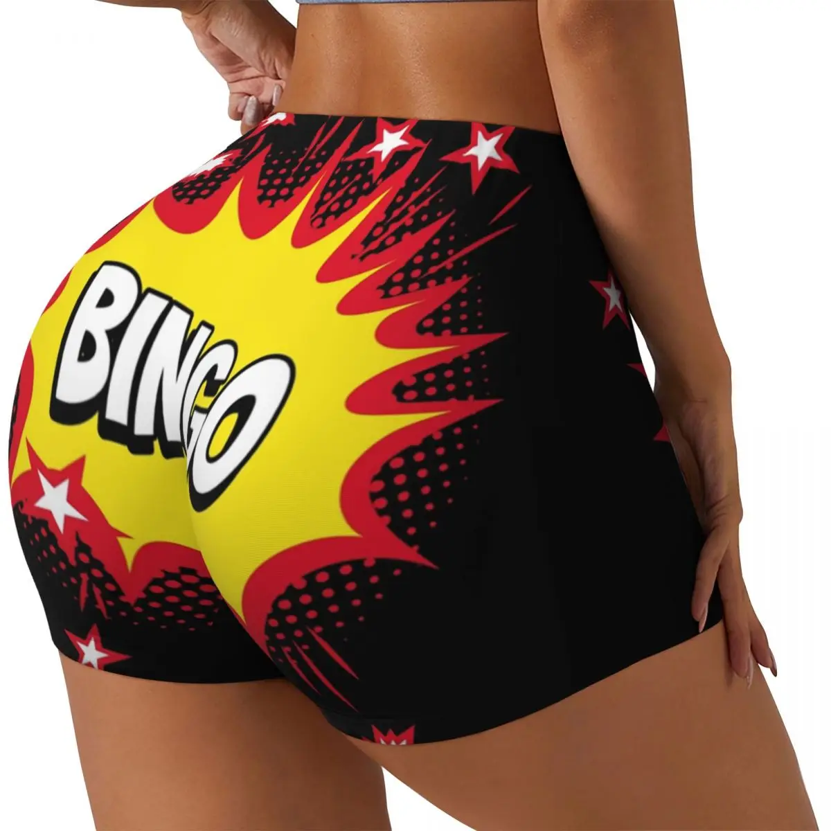 Custom Best Play Bingo Gym Biker Running Shorts Women's Paper Game Workout Yoga Shorts