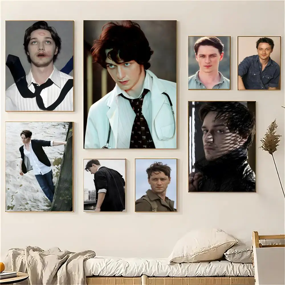 James McAvoy Actor Portrait Poster Self-adhesive Advanced Aesthetic Printing Paper Wall Art for Living Room Home Decor