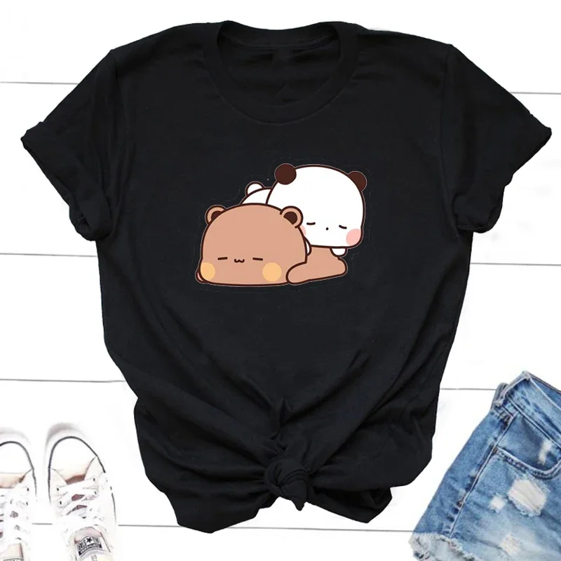 Cute Bubu and Dudu Are Sleeping Cute T Shirts Women Cotton Kawaii Cartoon Funny Graphic Tshirt Summer O Neck 90s Clothes Tees