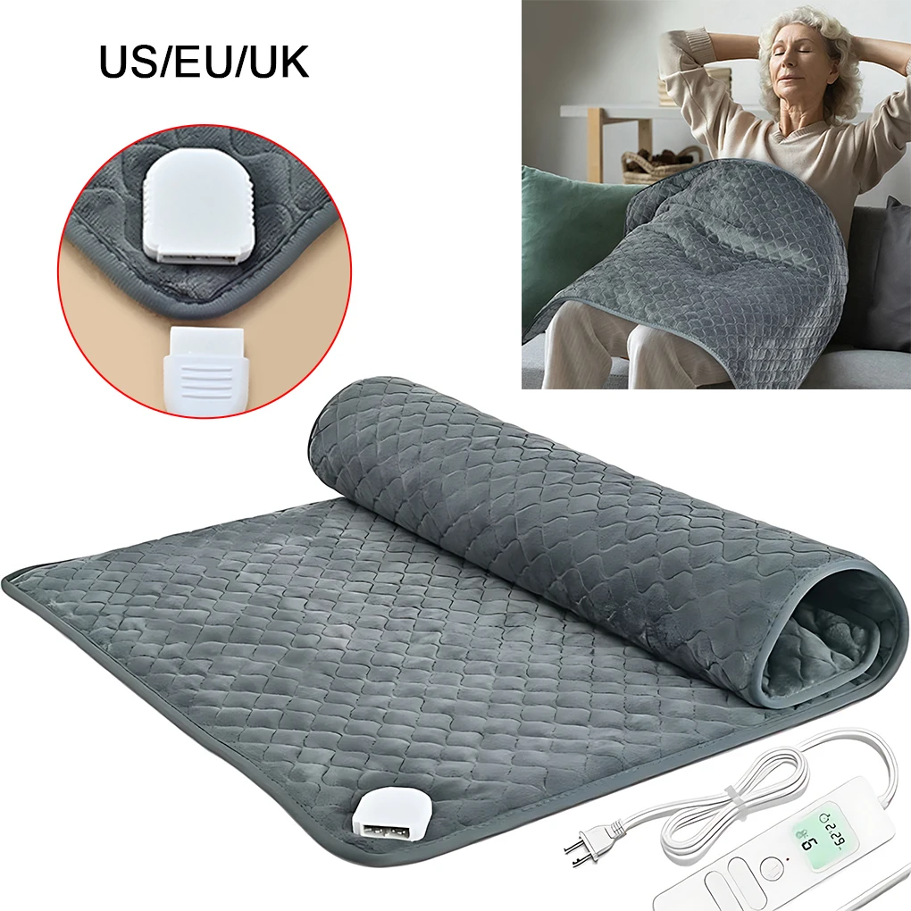 Electric Heating Blanket Heated Mat Electro Sheet Pad for Bed Sofa Warm Winter Thermal Blankets Warmer US EU UK Plug 60x80cm