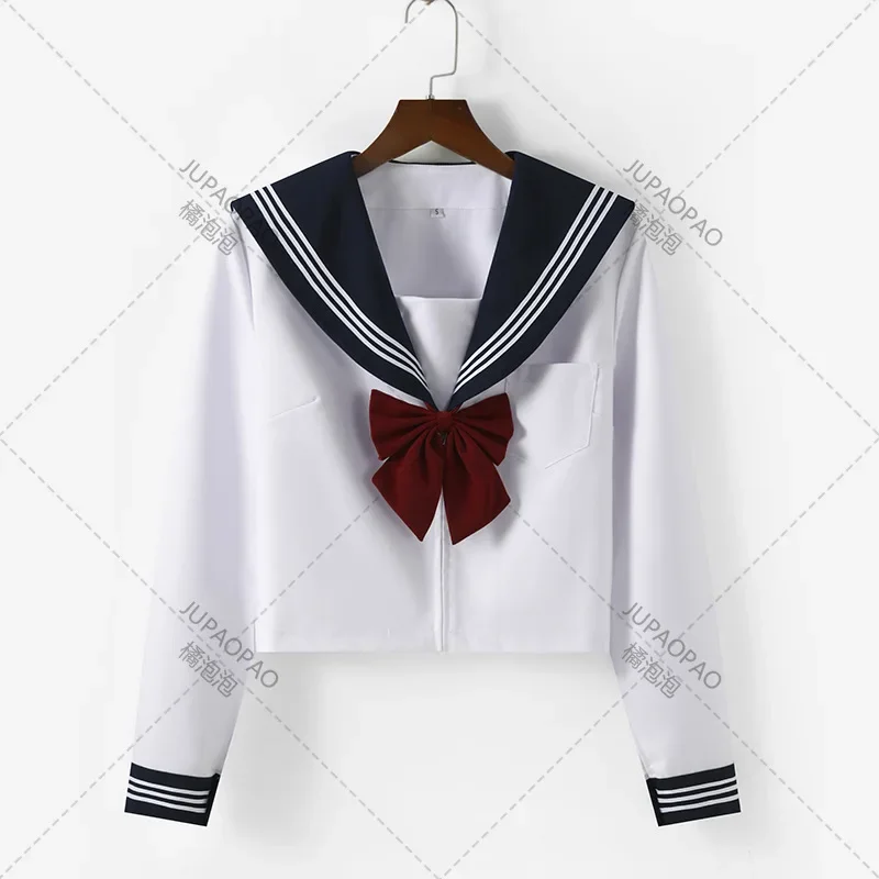 S-2xl de estilo japonés para niñas, uniforme escolar para estudiantes, traje Sexy azul marino JK, blusa de marinero, Falda plisada