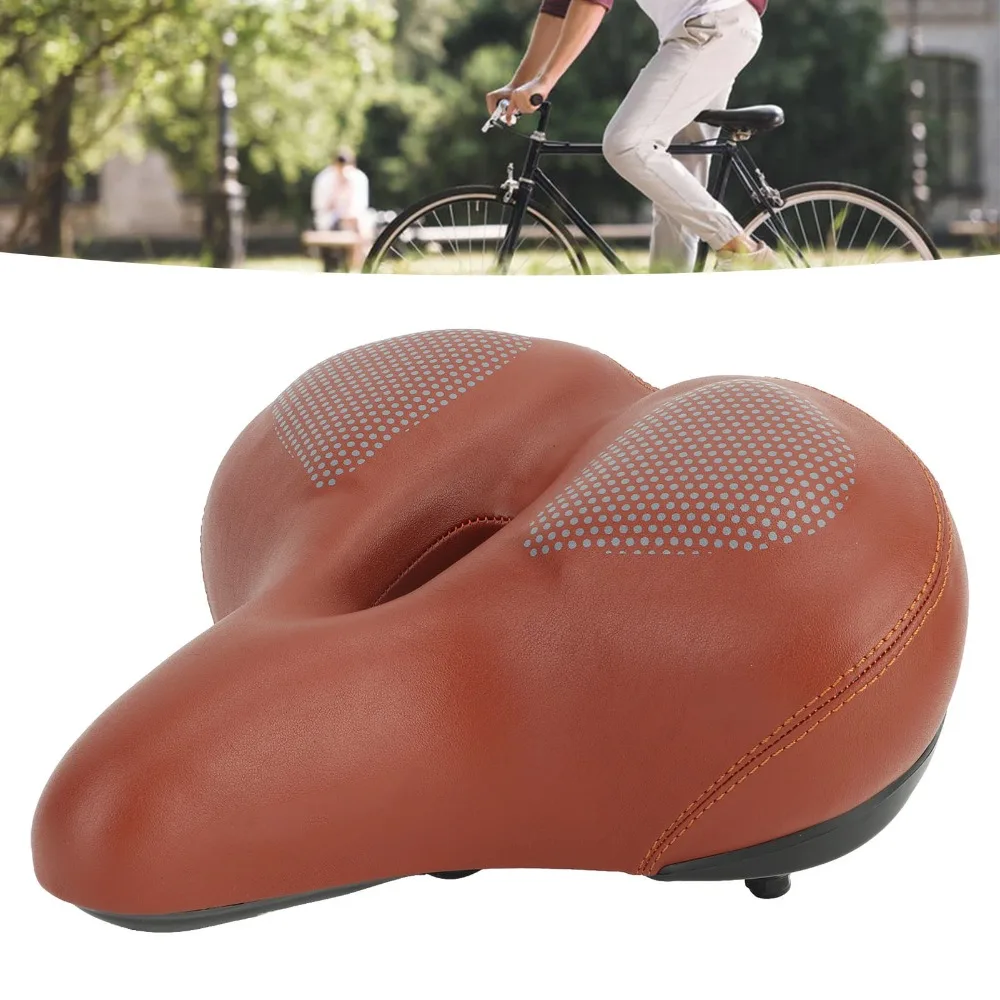 

Водонепроницаемое велосипедное сиденье 260 x 260 мм, мягкая подушка для велосипеда из искусственной кожи, силикона и пенополиуретана, коричневое велосипедное седло