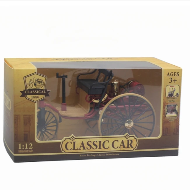 1:12 1886 benzs โมเดลรถสามล้อโลหะรถสามล้อโลหะโมเดลรถคลาสสิกโมเดลรถยนต์ย้อนยุคจำลองของสะสม