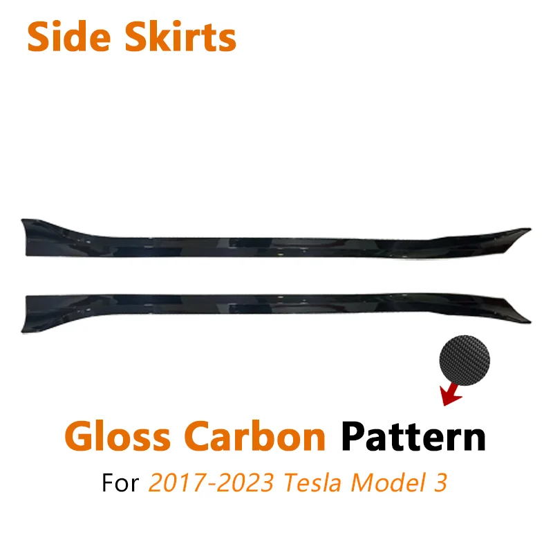 FADT Sport Body Kits Voor Tesla 2017-2023 Model 3 Bumper Lip Achter Lip Side Rok Tunning Gloss Black koolstofvezel Auto Accessorie - afbeelding 1