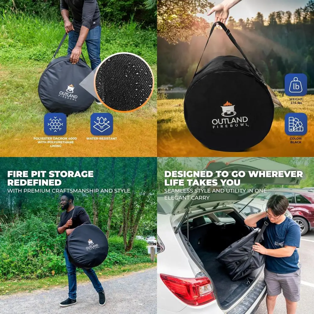 

Уличный газовый очаг на пропане диаметром 24 дюйма с УФ-защитой и мега-сумкой для переноски, устойчивой к погодным условиям