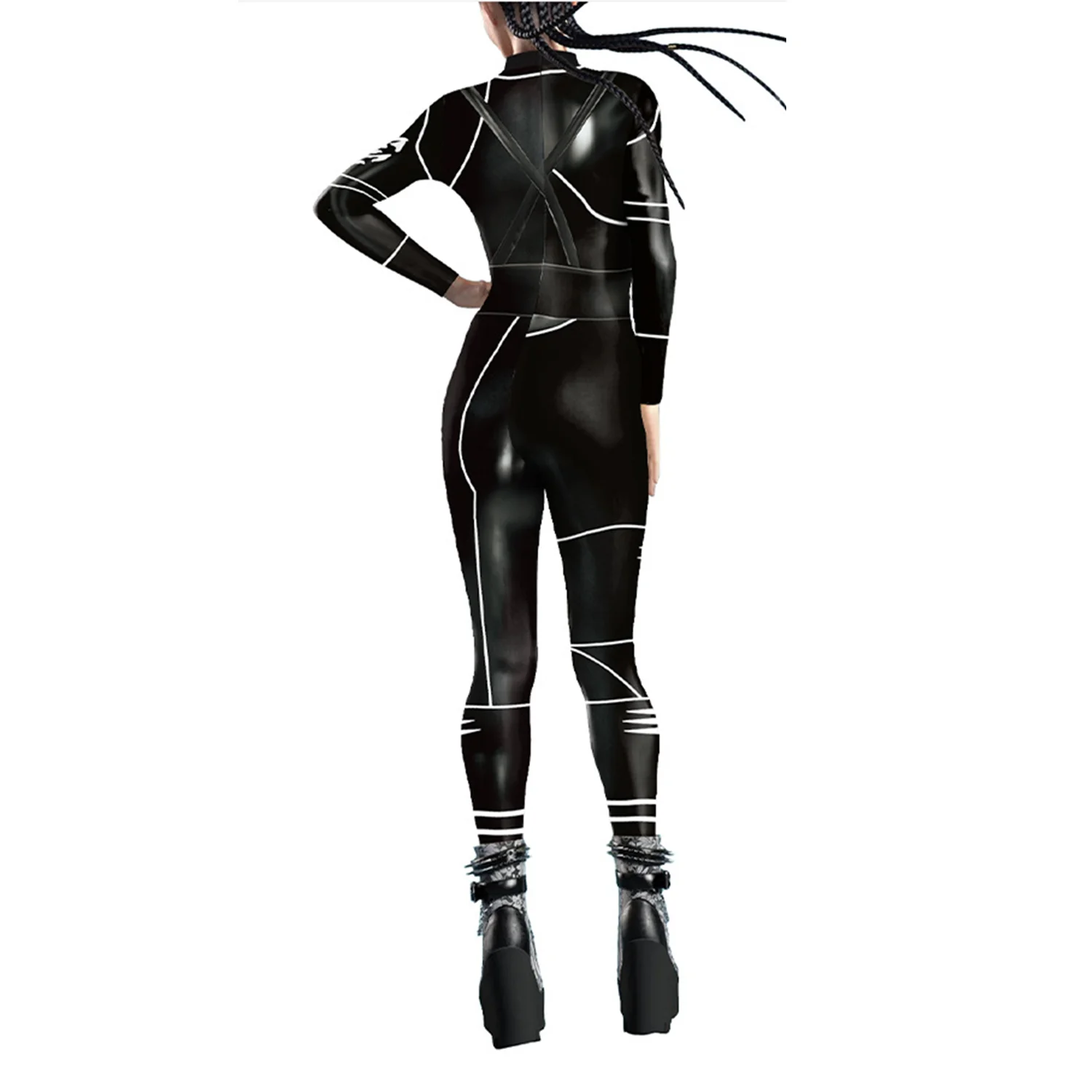 Bodysuit mecânico CyberPunk feminino, macacão cosplay elástico, traje de férias, bodysuits extravagantes de festa, Zentai, 2024