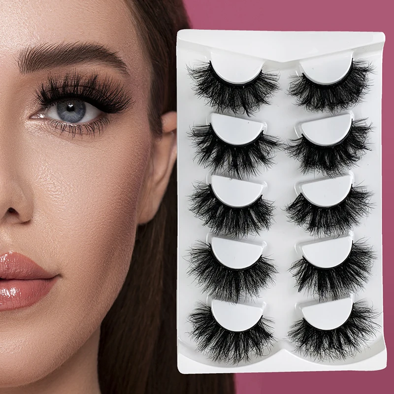 5 Pairs Mink Eyelashes 3D Fluffy Dramatic Volume False Eyelashes Thick Long Lashes Extension Make Up Wholesale Maquiagem