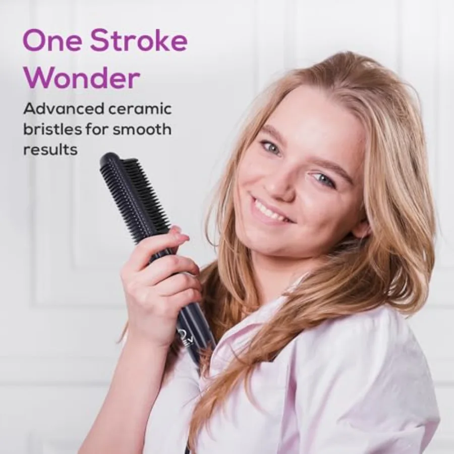 أداة تجعيد وتمليس الشعر 2 في 1 للشعر المجعد الناعم والمجعد مع تقنية أيونية وتسخين سريع حتى 450 فهرنهايت احترافي #3