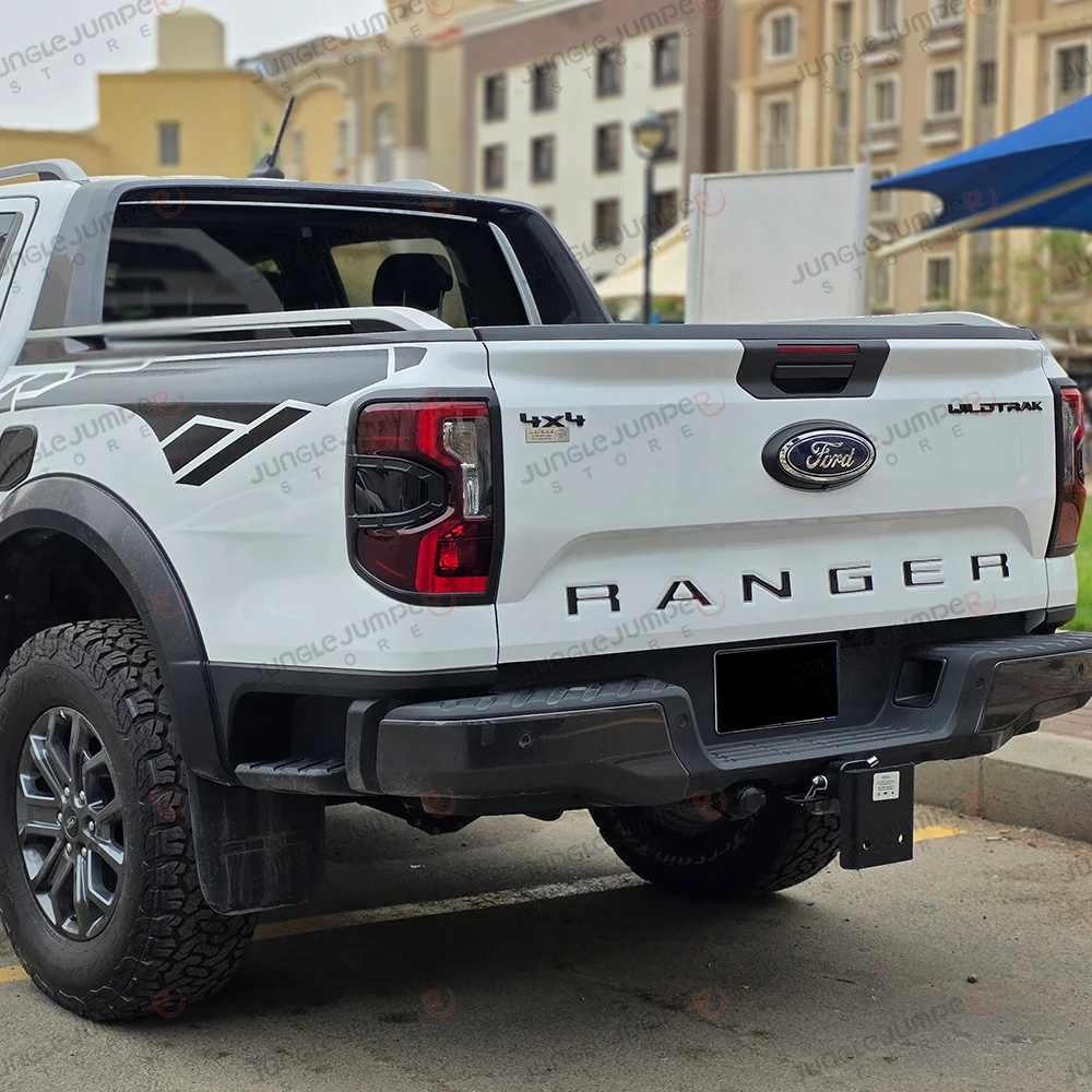 For Ford Ranger T9 Headlight Tail Light Protector Door Handle Bowl Cover 2023 2024 2025 ABS Matte Black Exterior Accessories