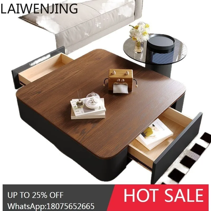 HLZ  Square Stone Tea Table Modern Simple Light Luxury High-end Minimalist Set