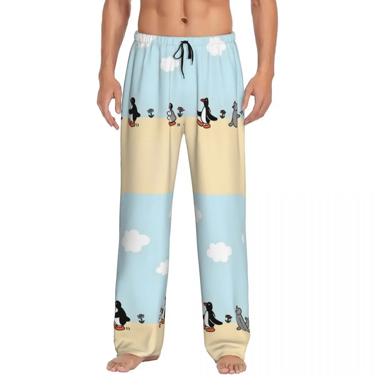 مخصص Noot Noot Pingu بيجامة السراويل للرجال البطريق ميرش ملابس خاصة صالة النوم قيعان تمتد مع جيوب #1