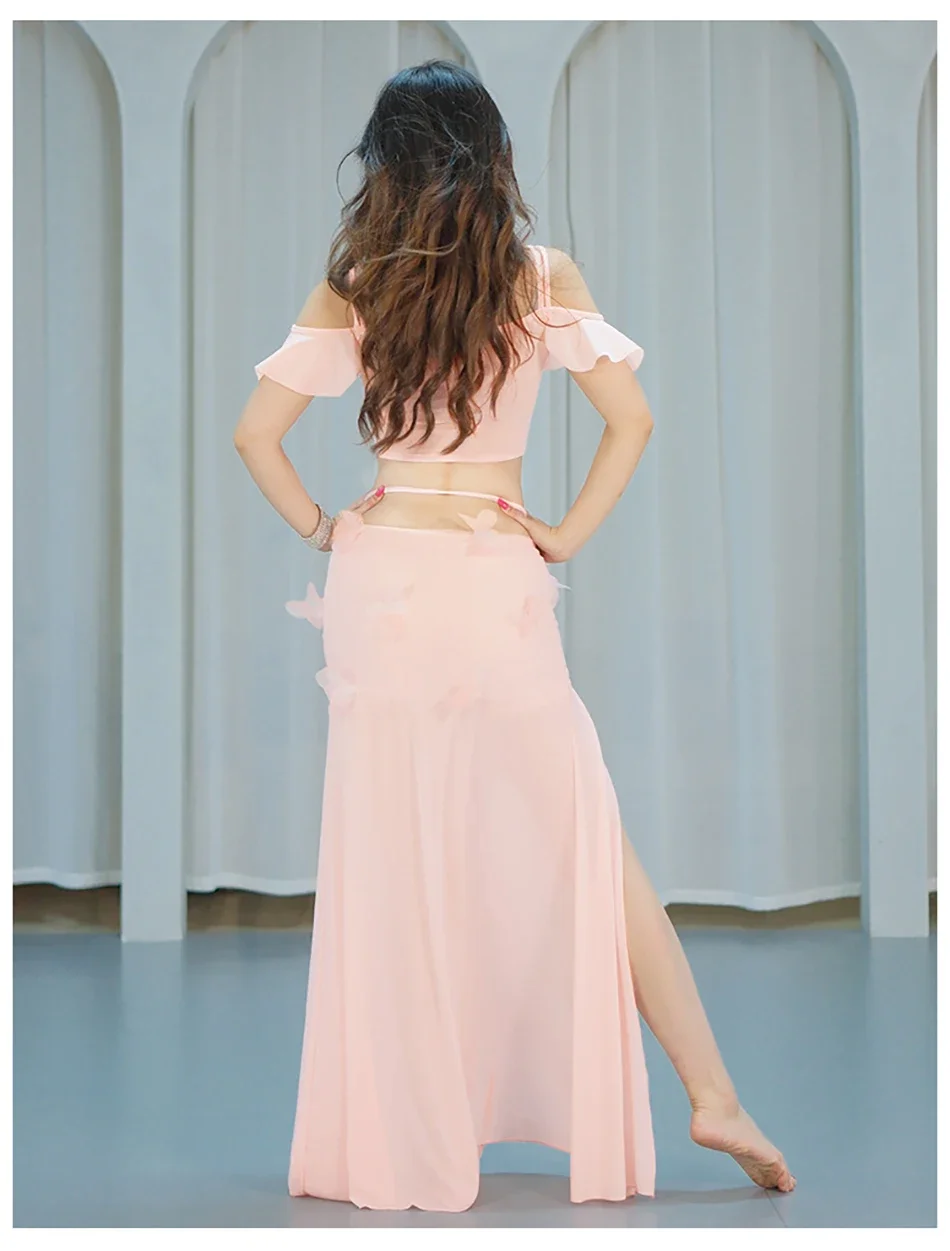 ベリーダンス衣装 女性用 トップス+スカート 2点セット セクシー スパンコール パフォーマンスコスチューム ダンスウェア 衣装 ダンススーツ