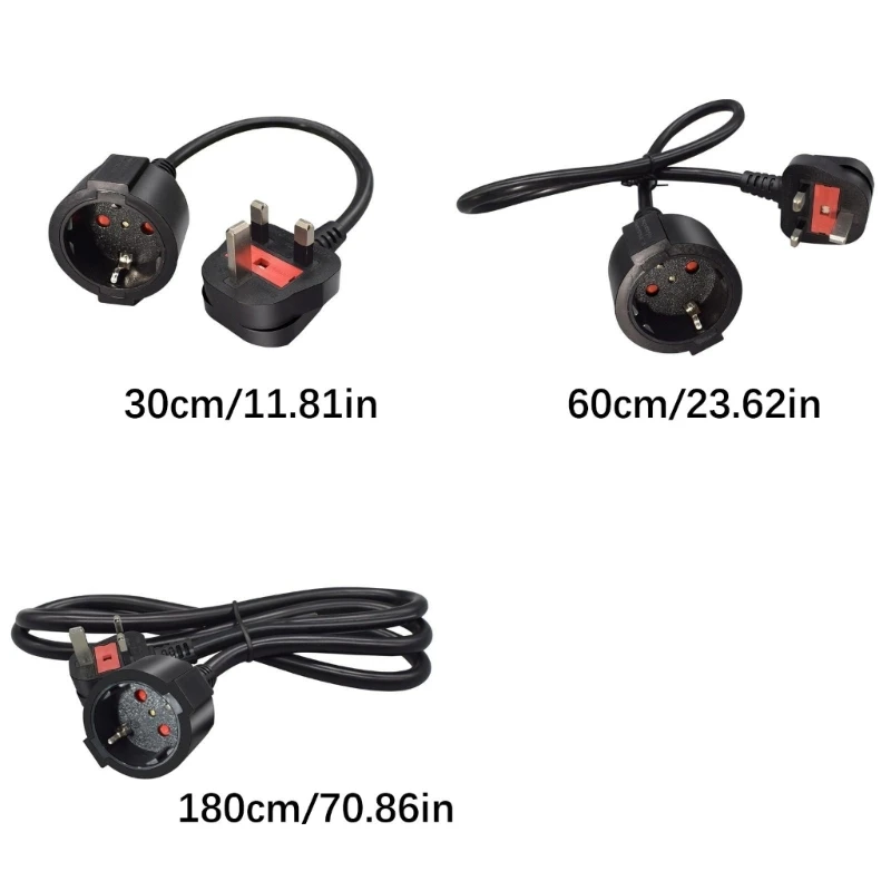  Black Mains Connection Cable with Three Wire Structure and EU Receptacle