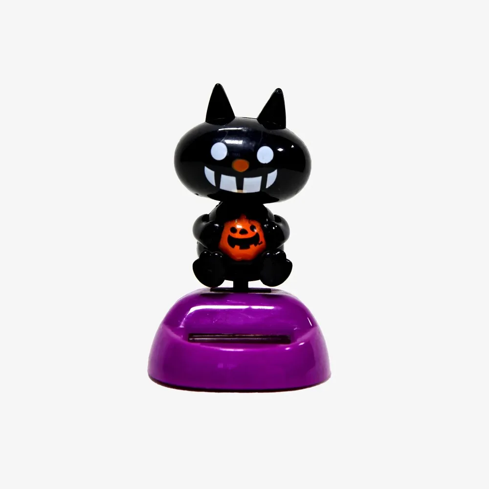 Solar Powered Halloween Skull Witch Ghost Car Automatic Shaking Head Car Interior Decoration
