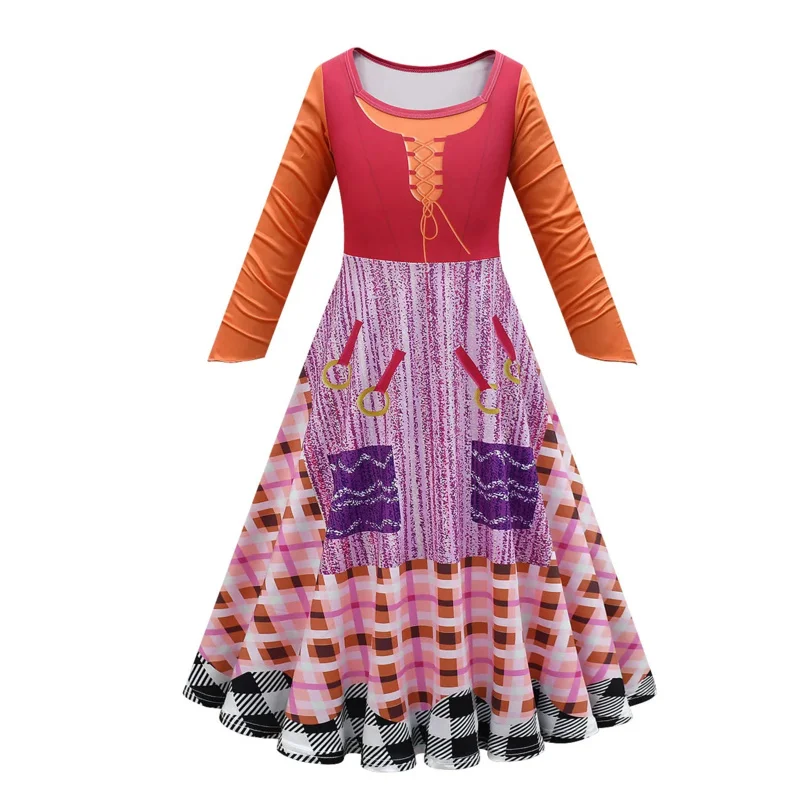 Bear's Den Girls Hocus pocus คอสเพลย์เด็กแม่มดบ้า 2 ชุดเสื้อคลุม Mary เครื่องแต่งกายฤดูหนาว Carnival เด็ก Masquerade P ใหม่ 2025