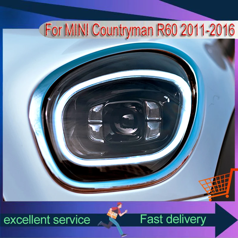 

Автоматические фонари для 2011-2016 MINI Countryman R60, передний фонарь DRL, головной фонарь, динамический указатель поворота, светодиодный объектив проектора, автомобильные аксессуары