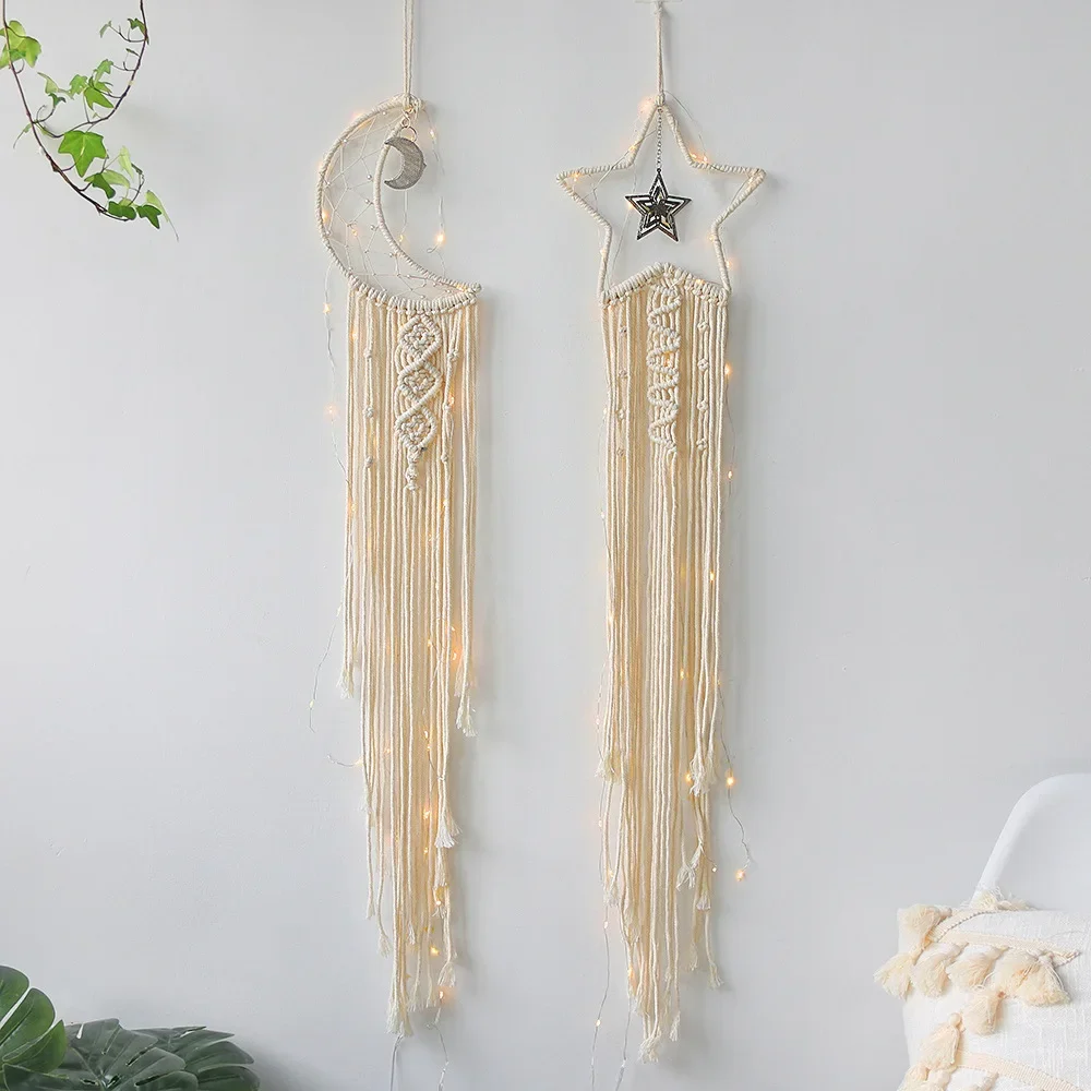 Northern Europe Popular Woven Tapestry Dream Catcher Hand Pendant Home Hanging Star Moon Decorative Hanging Cloth Wholesale