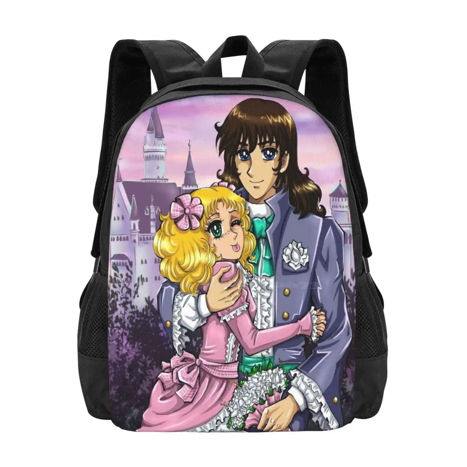 Candy-Candy And Terry Grandchaster Hot Sale Schoolbag Backpack Fashion Bags Candy Candy Terry Granchaster Happy Love Purple