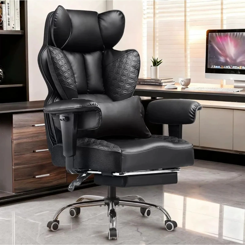 A large, tall office chair, heavy-duty gaming chair
