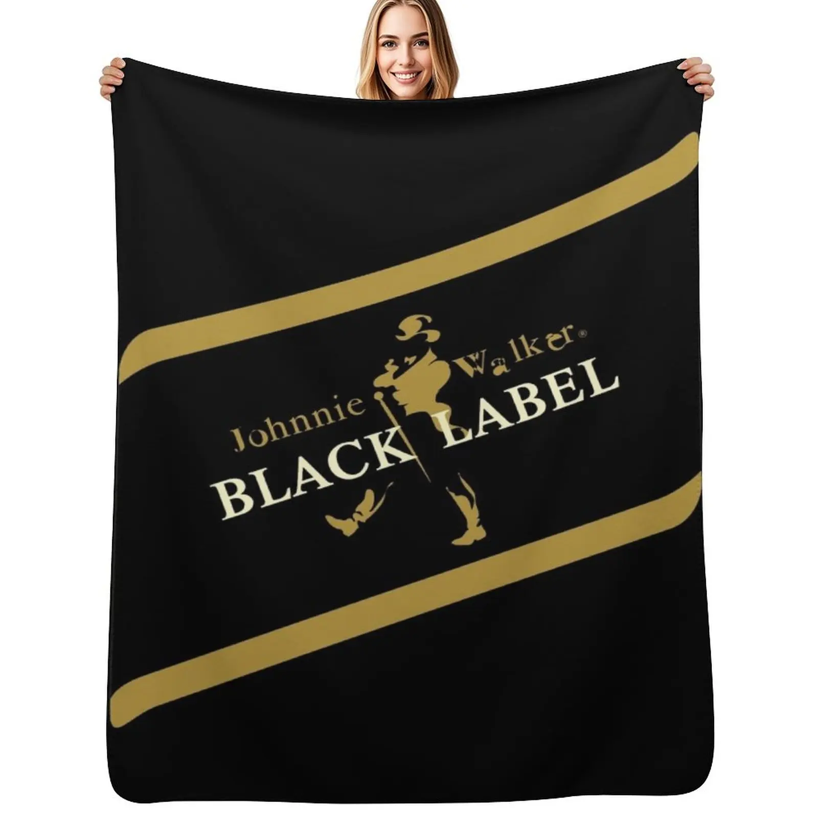 Johnnie Walker Throw Blanket Faux Fur Soft Warm Blanket for Bed