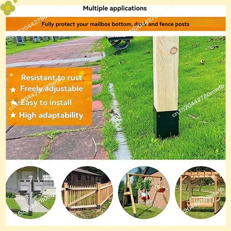 LDHL Post Base Protectors Guard For Wooden Mailbox Bracket, Protect Pavilion Deck Railing From Lawnmower