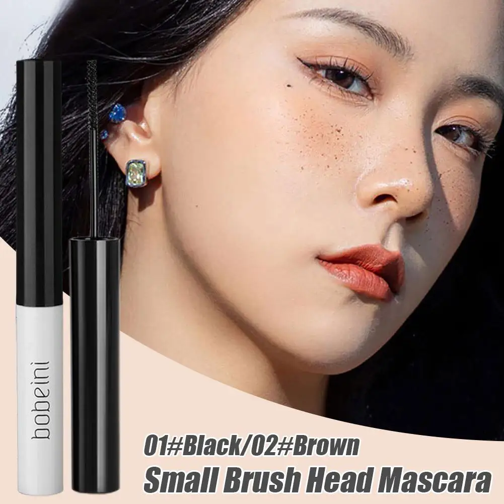 Waterproof Black Brown Mascara Lasting Matte Quick Ultra-fine Dry Brush Lengthening Extension Eyelash Mascara Makeup Tool L E2W0