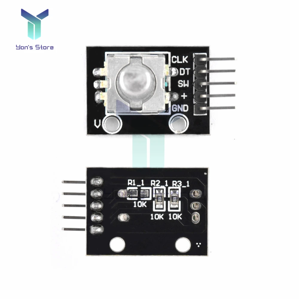 360องศา Rotary Incremental Encoder โมดูลอิฐ Sensor สวิทช์บอร์ด KY-040สำหรับโมดูล Pins 5V สำหรับ Arduino