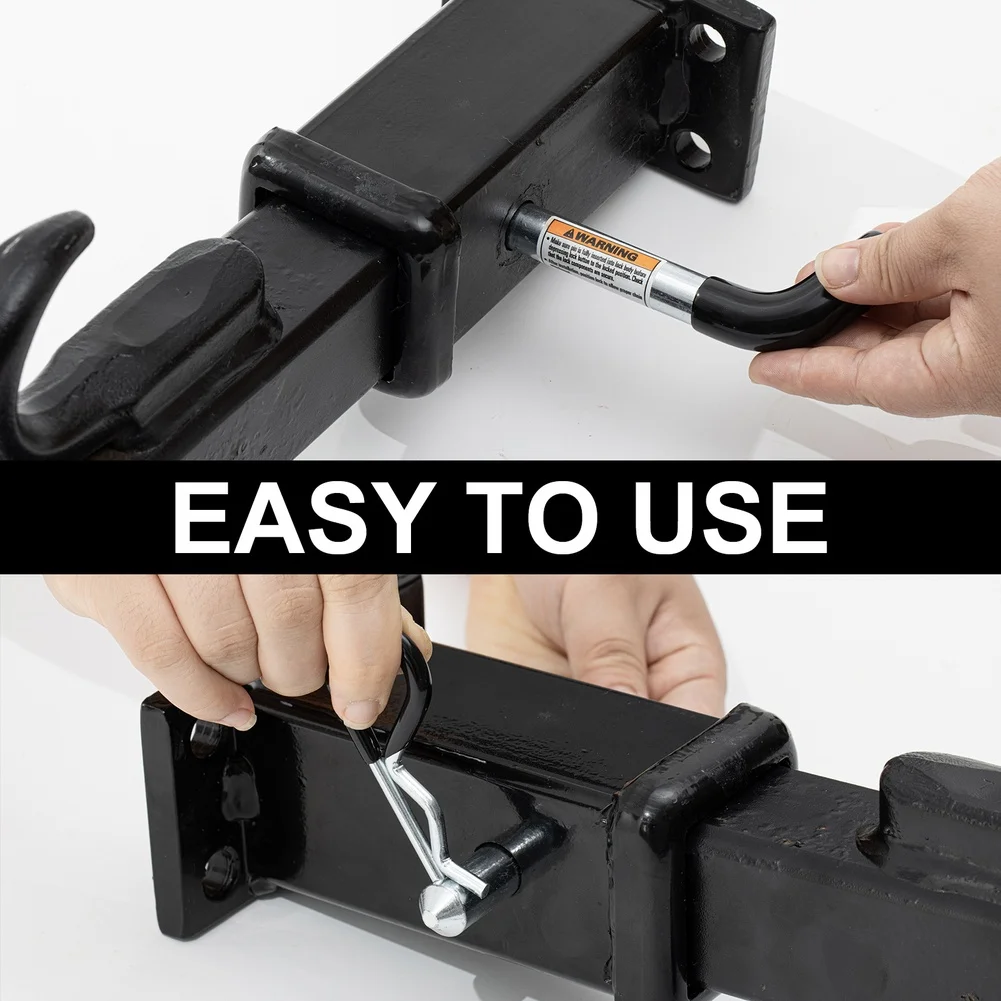 Zinc Plated Steel Trailer Hitch Pin 5/8 Inch for 2 Inch Receiver Hitches Includes R Clip 4 Pack Rubber Coated Vinyl Grip
